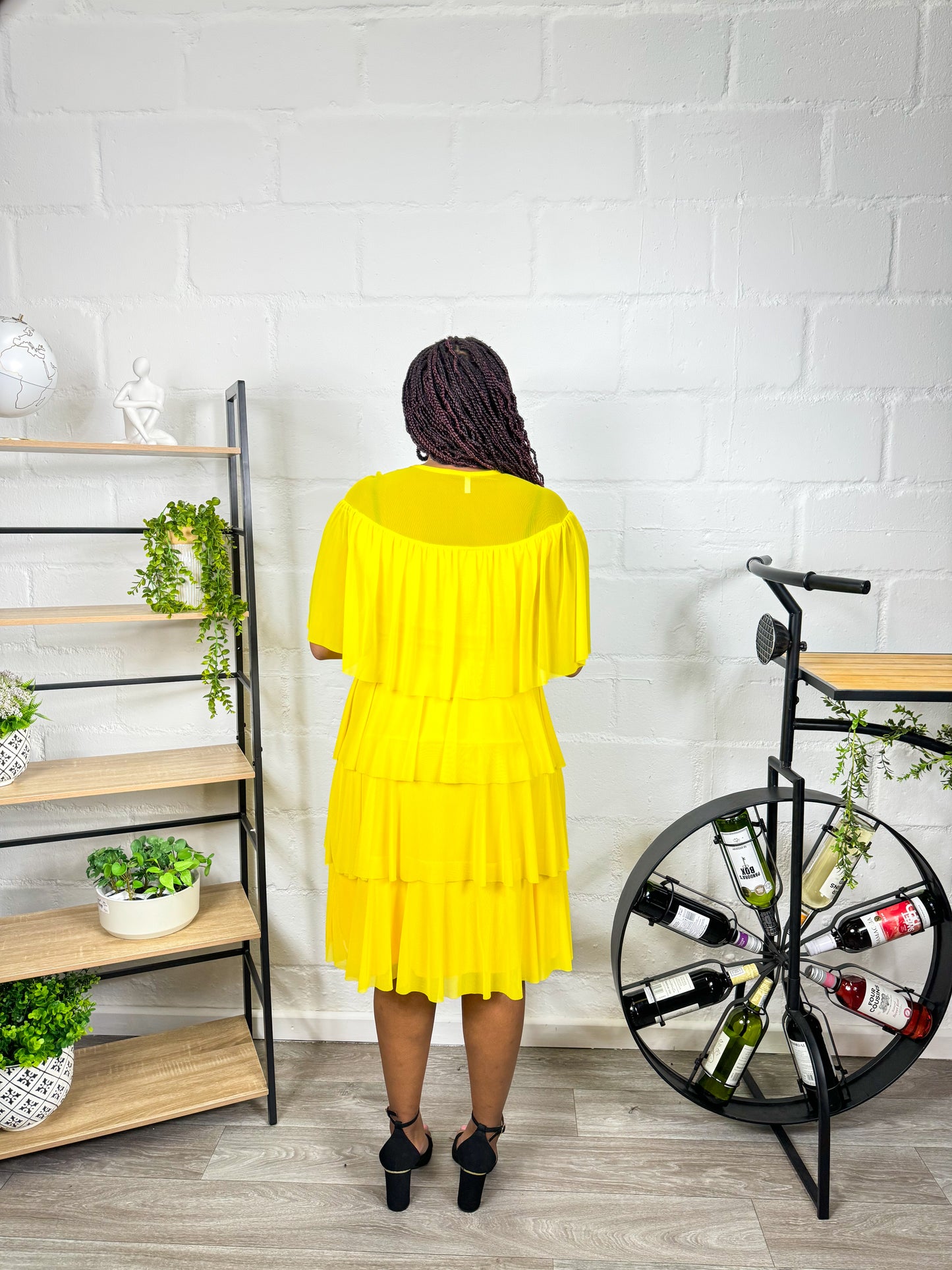 YELLOW MAXI LAYERED DRESS