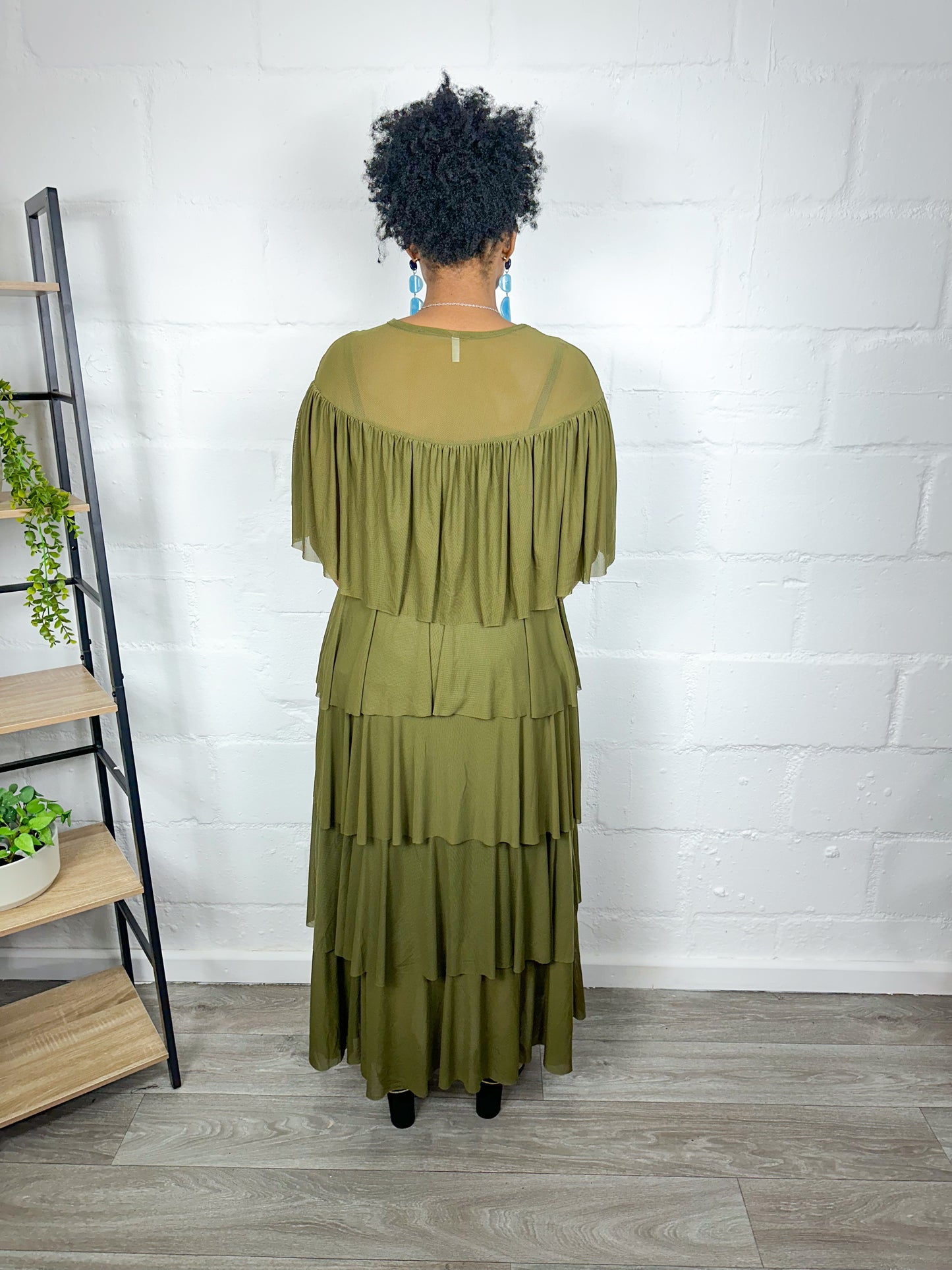 OLIVE MAXI LAYERED DRESS