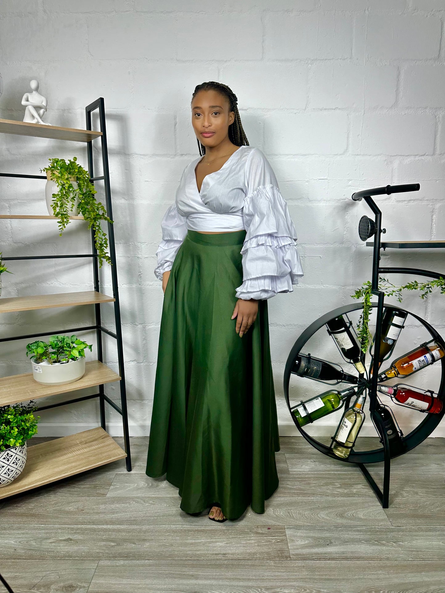 OLIVE MAXI SKIRT