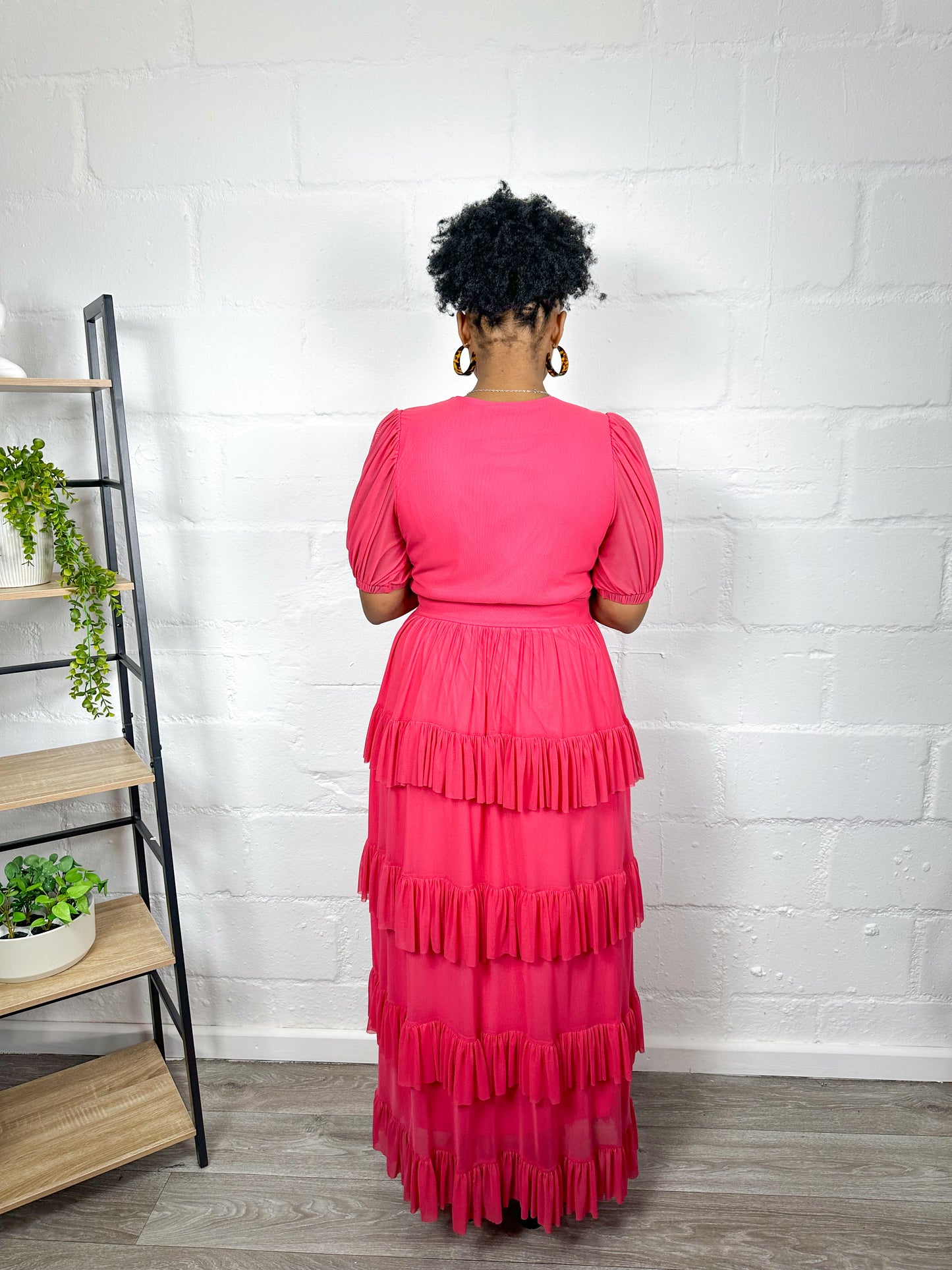 PINK MULTILAYERED MAXI DRESS