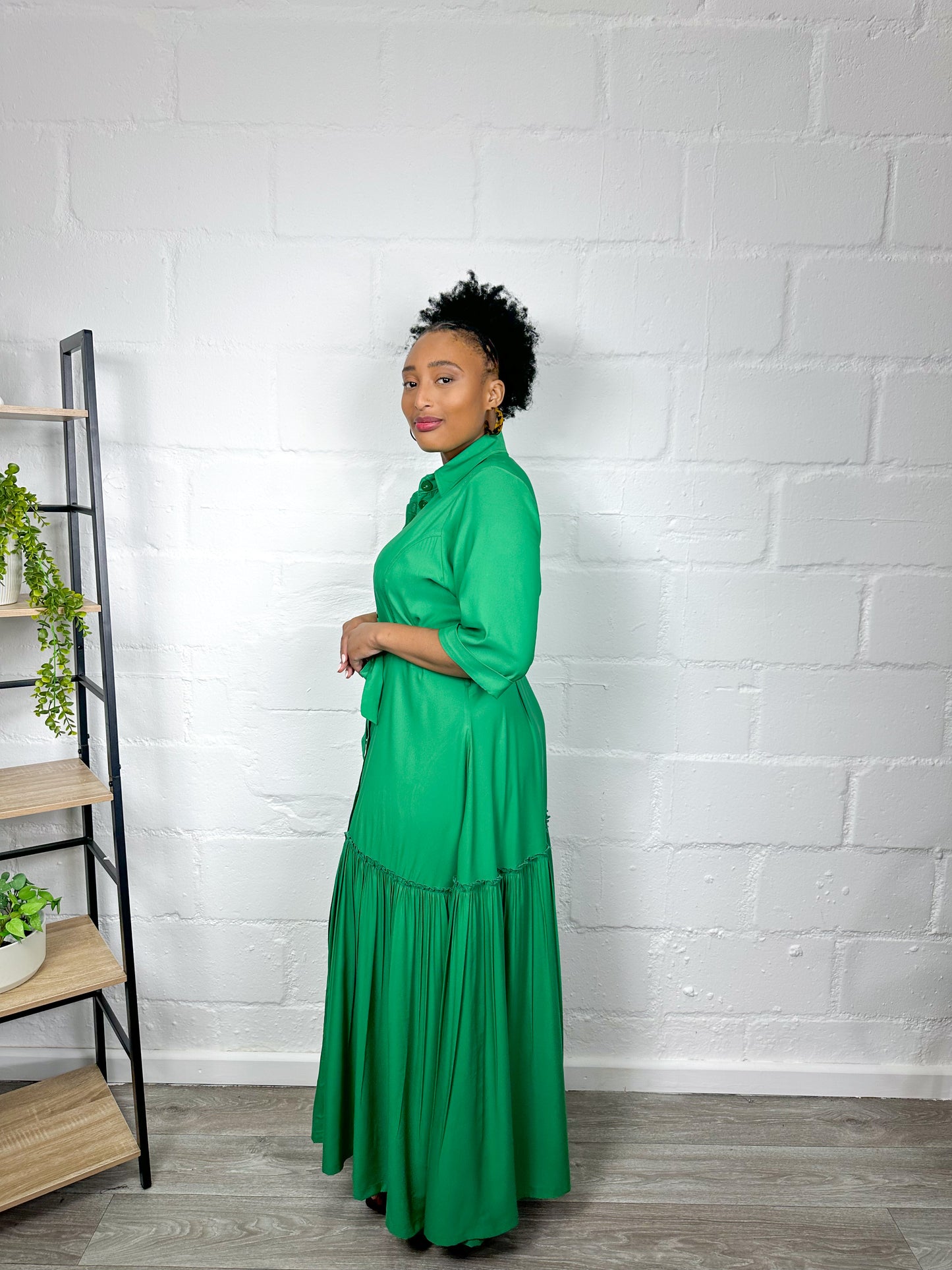 GREEN GIPSY SHIRT DRESS