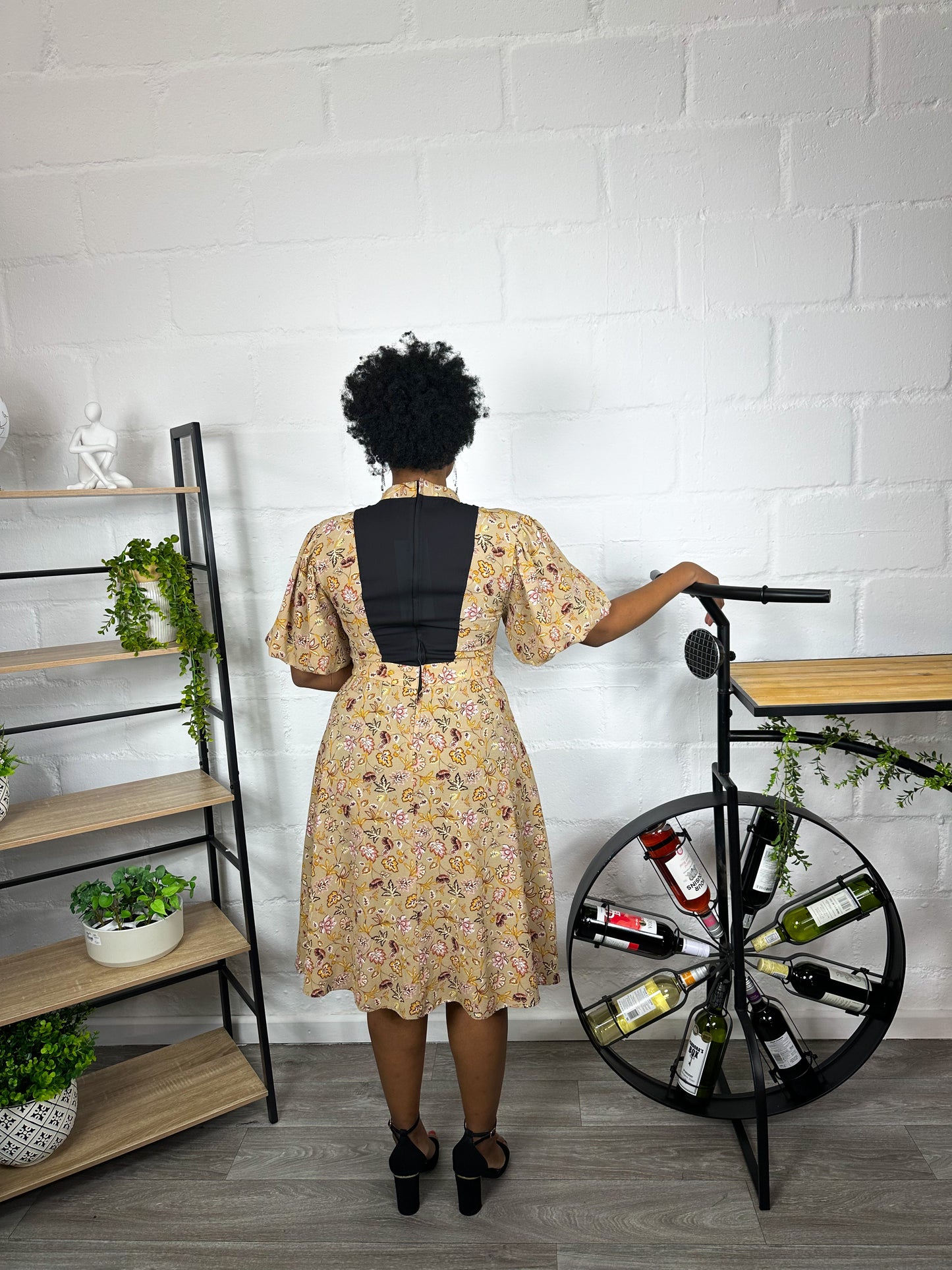 BLACK STONE FLORAL DRESS