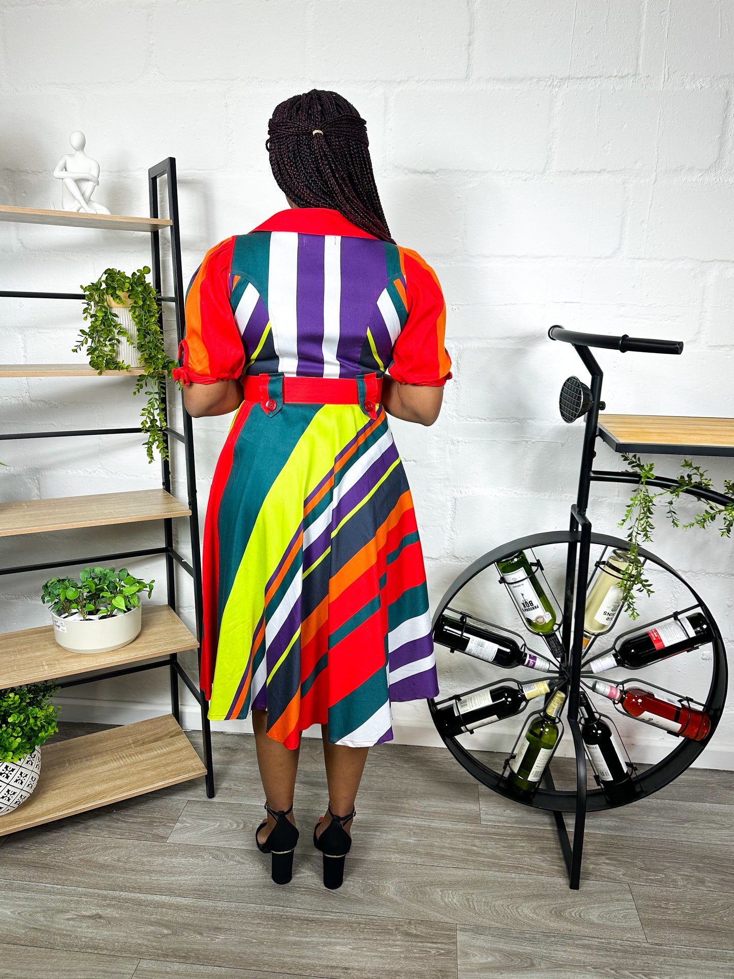 MULTICOLOR STRIPPED DRESS